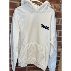 Vote Talentless Hoodie Sweatshirt White Blue Logo Size L